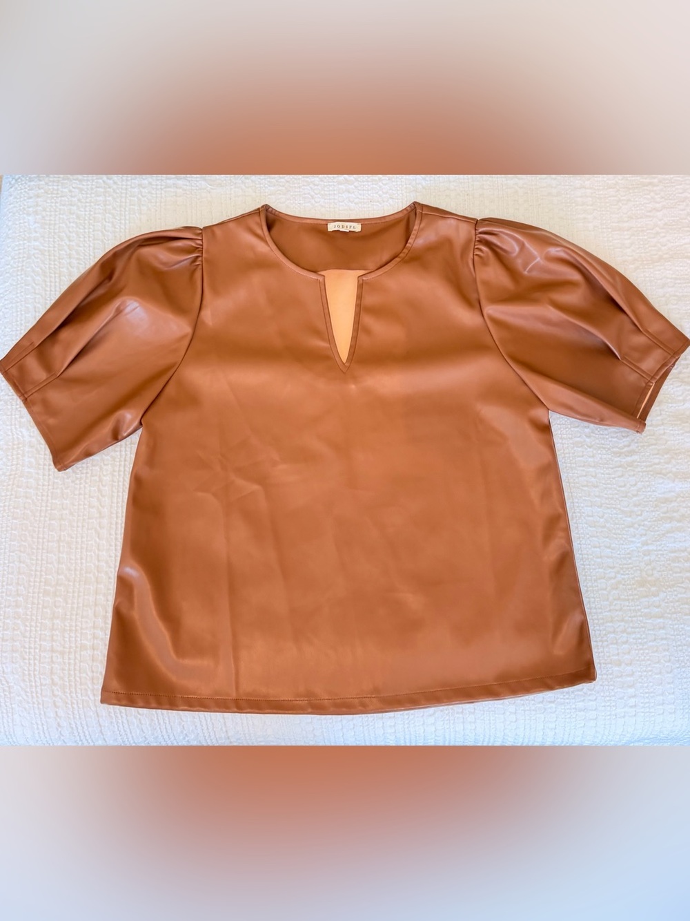 Jodifl Faux Leather Blouse